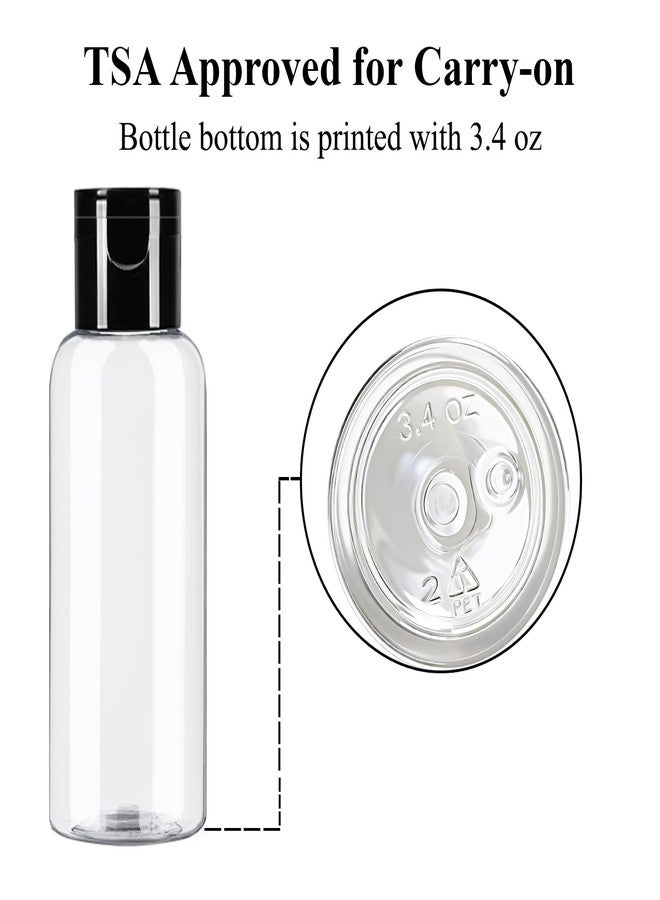 DNSEN 5 Pack 3.4 oz Travel Size Bottles for Toiletries TSA Approved Leak Proof Empty Refillable Liquid Containers with Labels - Image 5